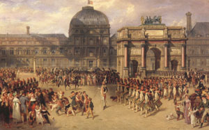 joseph-Louis-Hippolyte  Bellange A Review Day under the Empire in the Cour de Carrousel near the Tuileries Palace (mk05)